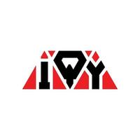 diseño de logotipo de letra triangular iqy con forma de triángulo. monograma de diseño de logotipo de triángulo iqy. plantilla de logotipo de vector de triángulo iqy con color rojo. logotipo triangular iqy logotipo simple, elegante y lujoso. iqy