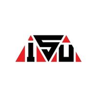 ISU triangle letter logo design with triangle shape. ISU triangle logo design monogram. ISU triangle vector logo template with red color. ISU triangular logo Simple, Elegant, and Luxurious Logo. ISU