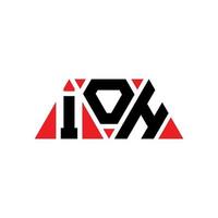 diseño de logotipo de letra triangular ioh con forma de triángulo. monograma de diseño del logotipo del triángulo ioh. plantilla de logotipo de vector de triángulo ioh con color rojo. logotipo triangular de ioh logotipo simple, elegante y lujoso. oh