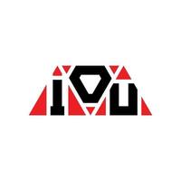 IOU triangle letter logo design with triangle shape. IOU triangle logo design monogram. IOU triangle vector logo template with red color. IOU triangular logo Simple, Elegant, and Luxurious Logo. IOU