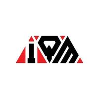 IQM triangle letter logo design with triangle shape. IQM triangle logo design monogram. IQM triangle vector logo template with red color. IQM triangular logo Simple, Elegant, and Luxurious Logo. IQM