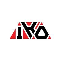 IKO triangle letter logo design with triangle shape. IKO triangle logo design monogram. IKO triangle vector logo template with red color. IKO triangular logo Simple, Elegant, and Luxurious Logo. IKO