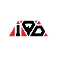 IQD triangle letter logo design with triangle shape. IQD triangle logo design monogram. IQD triangle vector logo template with red color. IQD triangular logo Simple, Elegant, and Luxurious Logo. IQD