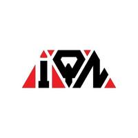 IQN triangle letter logo design with triangle shape. IQN triangle logo design monogram. IQN triangle vector logo template with red color. IQN triangular logo Simple, Elegant, and Luxurious Logo. IQN