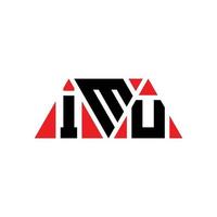 IMU triangle letter logo design with triangle shape. IMU triangle logo design monogram. IMU triangle vector logo template with red color. IMU triangular logo Simple, Elegant, and Luxurious Logo. IMU