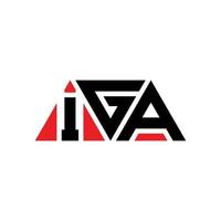 IGA triangle letter logo design with triangle shape. IGA triangle logo design monogram. IGA triangle vector logo template with red color. IGA triangular logo Simple, Elegant, and Luxurious Logo. IGA