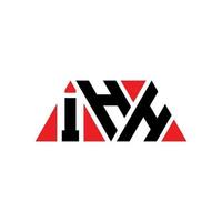 IHH triangle letter logo design with triangle shape. IHH triangle logo design monogram. IHH triangle vector logo template with red color. IHH triangular logo Simple, Elegant, and Luxurious Logo. IHH