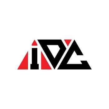 IDC triangle letter logo design with triangle shape. IDC triangle logo design monogram. IDC triangle vector logo template with red color. IDC triangular logo Simple, Elegant, and Luxurious Logo. IDC