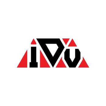 IDV triangle letter logo design with triangle shape. IDV triangle logo design monogram. IDV triangle vector logo template with red color. IDV triangular logo Simple, Elegant, and Luxurious Logo. IDV