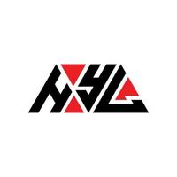 HYL triangle letter logo design with triangle shape. HYL triangle logo design monogram. HYL triangle vector logo template with red color. HYL triangular logo Simple, Elegant, and Luxurious Logo. HYL