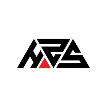 HZS triangle letter logo design with triangle shape. HZS triangle logo design monogram. HZS triangle vector logo template with red color. HZS triangular logo Simple, Elegant, and Luxurious Logo. HZS