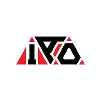 IAO triangle letter logo design with triangle shape. IAO triangle logo design monogram. IAO triangle vector logo template with red color. IAO triangular logo Simple, Elegant, and Luxurious Logo. IAO