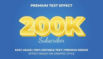 3D Golden Celebration editable text effect with modern and simple style Gradient Blue background, usable for logo or campaign title vector