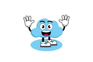 Illustration vector cartoon character of cute mascot cloud with pose