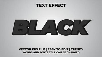 Efecto de texto editable en negrita negra 3d vector