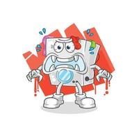 washing machine cartoon mascot vector