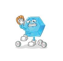 blue diamond mascot vector