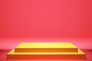 3D rendering podium for displaying luxury gold products For the festival of happiness and Chinese New Year photo