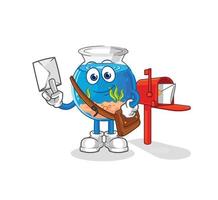 blue aquarium character vector