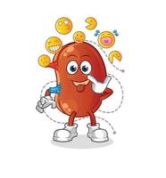 kidney mascot vector