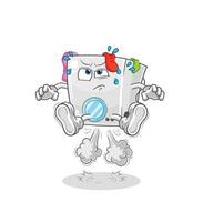 washing machine cartoon mascot vector