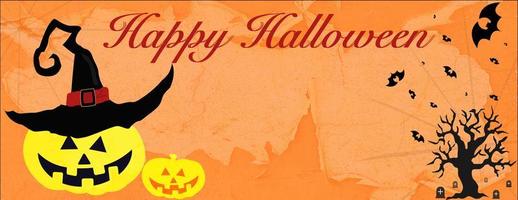 Halloween card, orange background photo