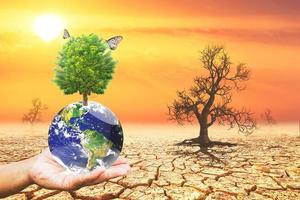 concept of global warming and climate environment change photo