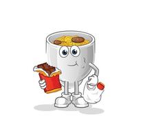 noodle bowl vactor mascot vector