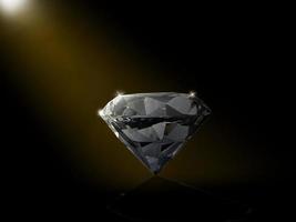 Dazzling diamond on the with black background photo