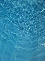 desenfoque de agua azul borrosa que brilla en el mar. fondo de detalle de agua ondulada. la superficie del agua en el mar, fondo del océano. ola de agua bajo el fondo de la textura del mar. foto