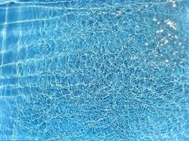 Defocus blurred blue water shining in the sea. rippled water detail background. The water surface in the sea, ocean background. Water wave under sea texture background. photo