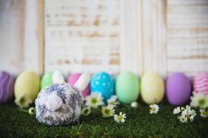 Painted colorful Easter eggs background - Easter holiday celebration background concept photo