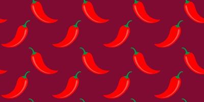 Vector seamless pattern of chilli pepper in vintage style