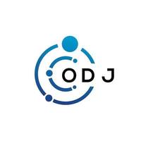 ODJ letter technology logo design on white background. ODJ creative initials letter IT logo concept. ODJ letter design. vector