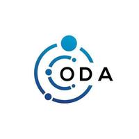 ODA letter technology logo design on white background. ODA creative initials letter IT logo concept. ODA letter design. vector