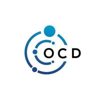 OCD letter technology logo design on white background. OCD creative initials letter IT logo concept. OCD letter design. vector