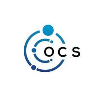 diseño de logotipo de tecnología de letras ocs sobre fondo blanco. ocs creative initials letter it logo concepto. diseño de letras ocs. vector