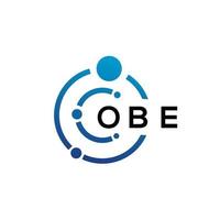 OBE letter technology logo design on white background. OBE creative initials letter IT logo concept. OBE letter design. vector