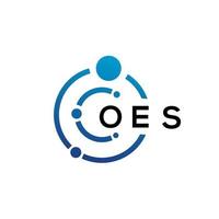 OES letter technology logo design on white background. OES creative initials letter IT logo concept. OES letter design. vector