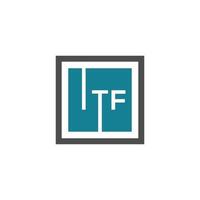 concepto de logotipo de letra de iniciales creativas de itf. itf letter design.itf letter logo design sobre fondo blanco. concepto de logotipo de letra de iniciales creativas de itf. diseño de letras itf. vector