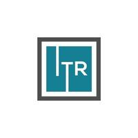 concepto de logotipo de letra de iniciales creativas de itr. diseño de letra itr. diseño de logotipo de letra itr sobre fondo blanco. concepto de logotipo de letra de iniciales creativas de itr. diseño de letra itr. vector