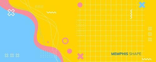 geometric background banner, yellow color with lines vector