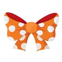 Orange bow. Vector, white background, isolated. vector