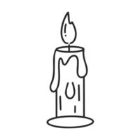 Candle black isolated doodle illustration vector