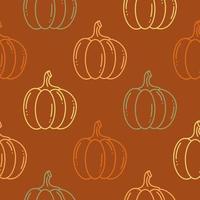 Autumn pumpkins seamless pattern vector