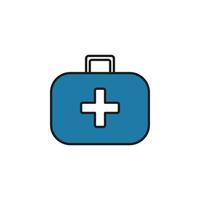 Paramedic medical suitcase line icon vector illustration