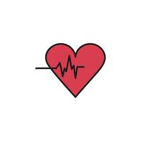 ilustración de vector de icono de línea de latido del corazón