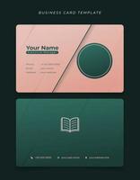 Business card or ID card template design in pink and green for employee identity design vector