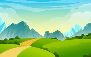 escena de la tierra con paisaje de montaña vector