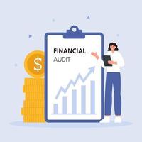 Financial expert concept with woman specialist vector
